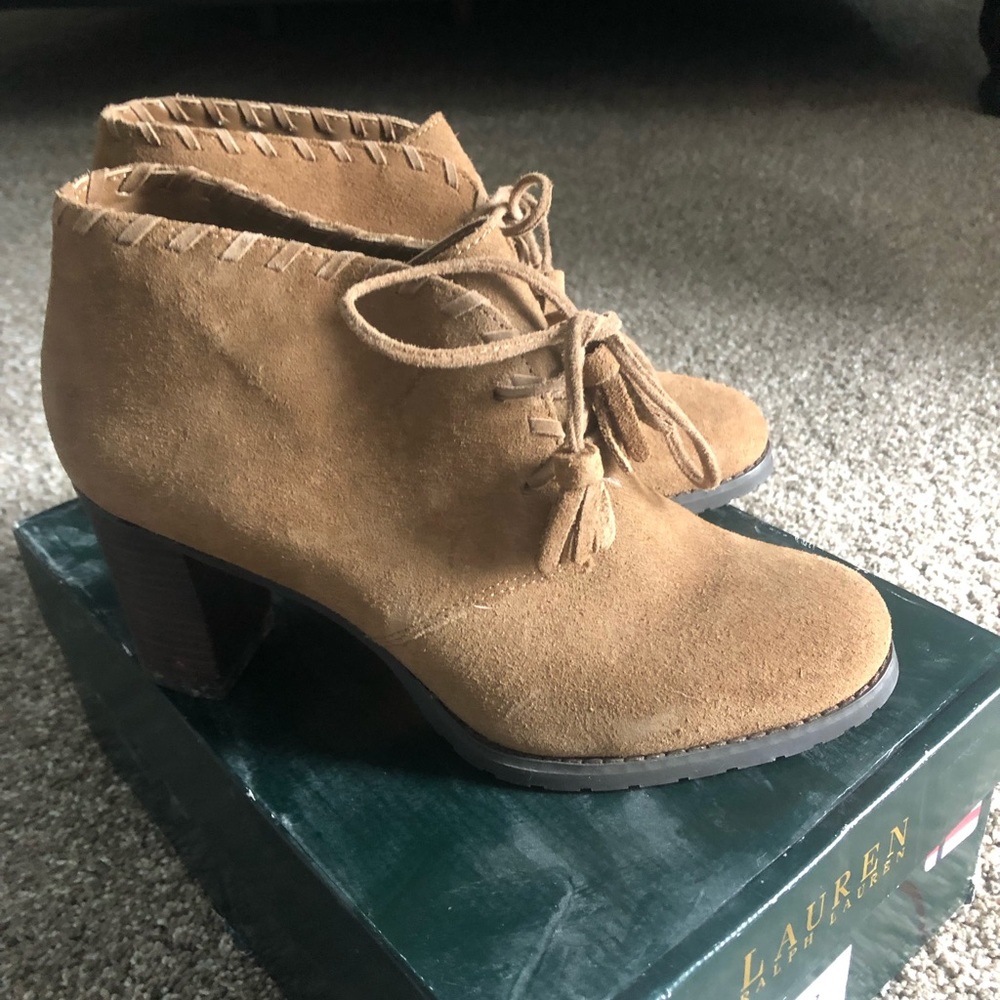 Lauren, Ralph Lauren brown suede booties 7.5